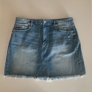 Loft Size 14 EUC Blue Denim Skirt Classic Preppy Minimalist Everyday Essential